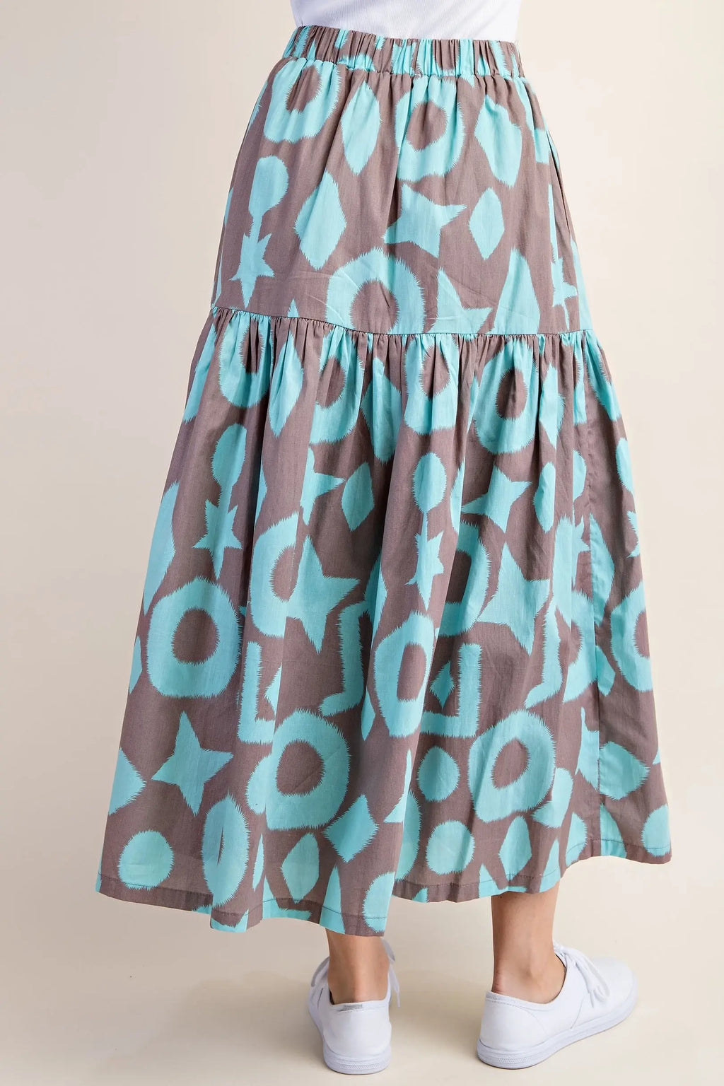 Tiered Waist Midi Skirt