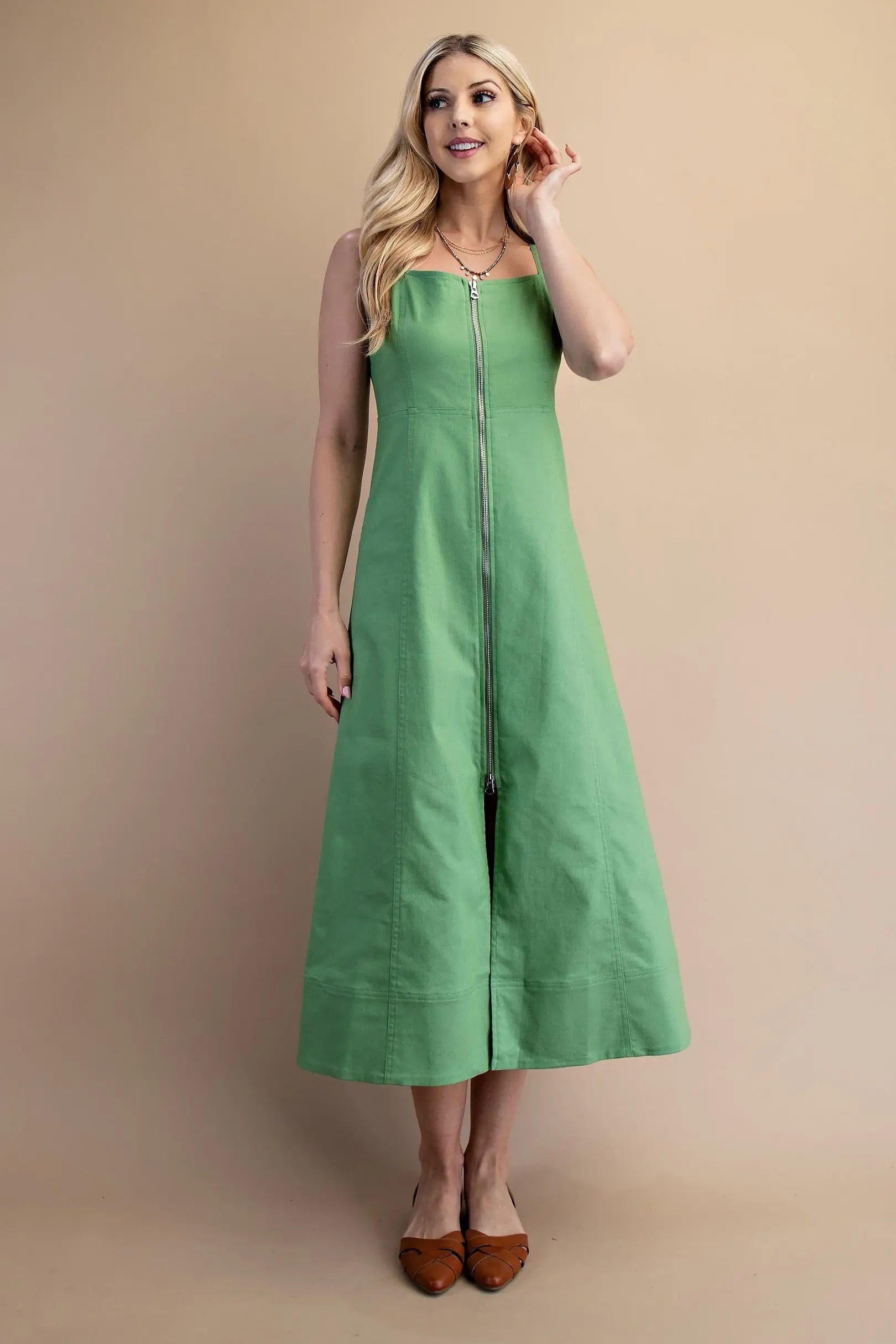 Front zip Midi