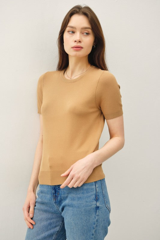 Soft Short Sleeve Sweater