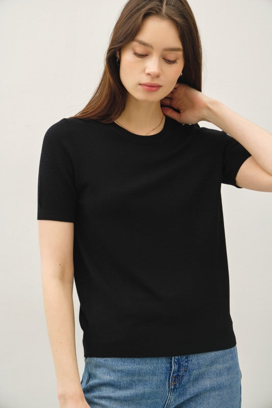 Soft Short Sleeve Sweater