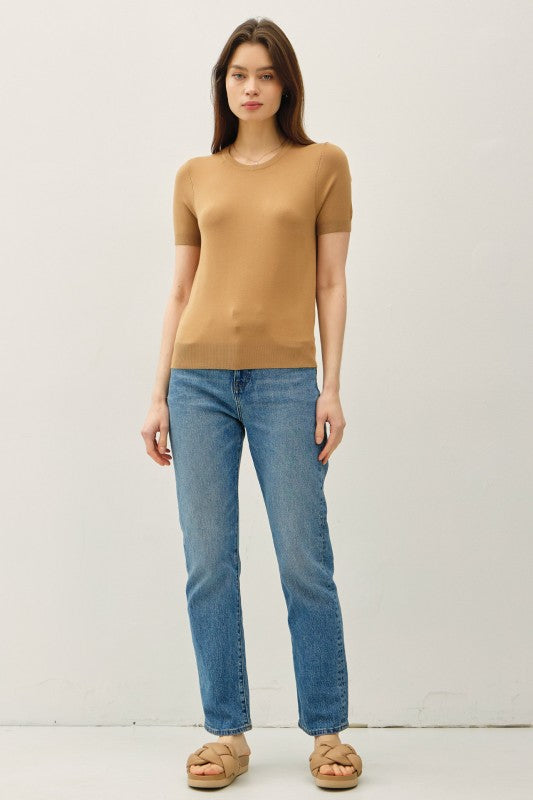 Soft Short Sleeve Sweater