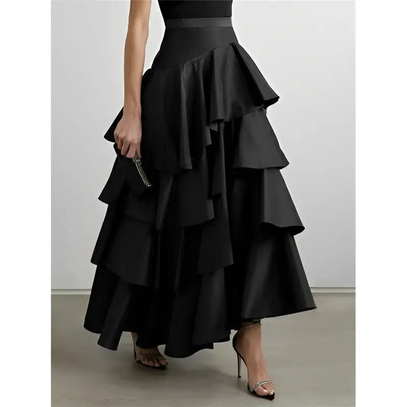 Tiered High Waste Skirt