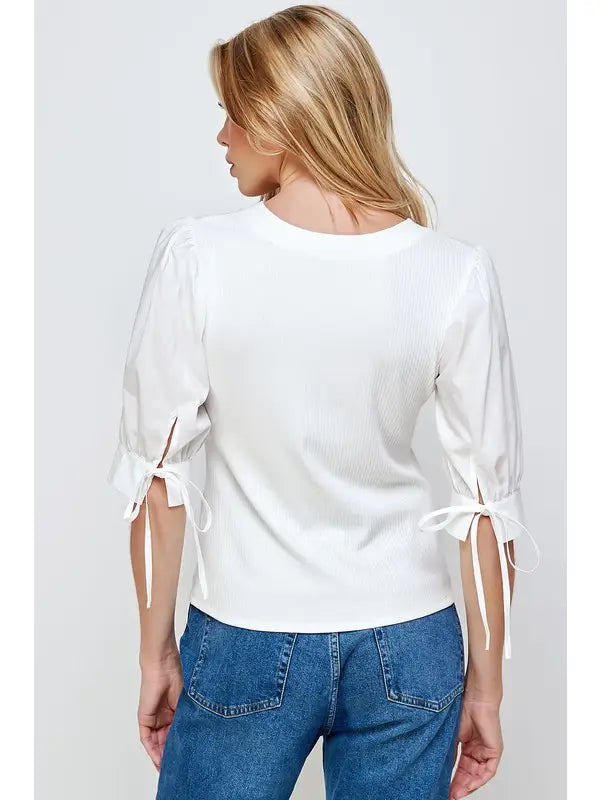 Poplin Knit Top