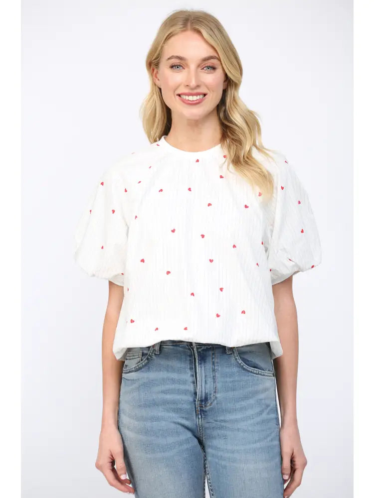 Pinstripe Red Heart Shirt
