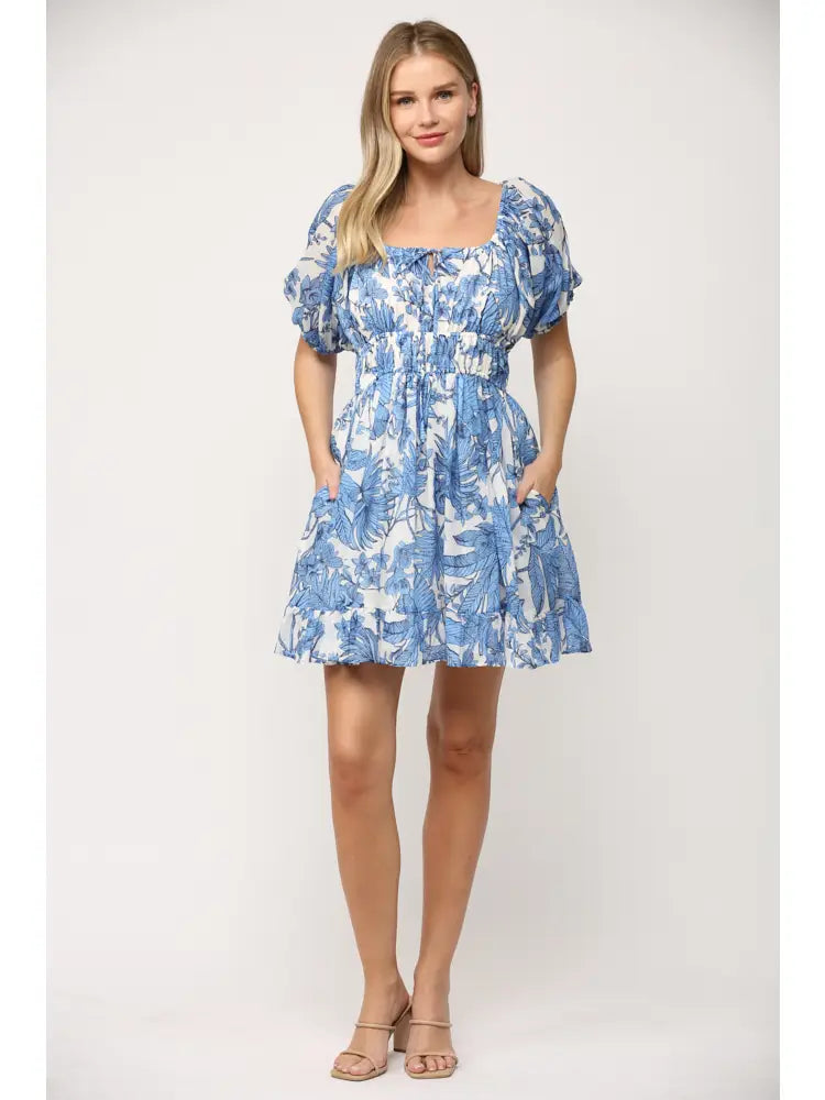 Flowered Mini Dress