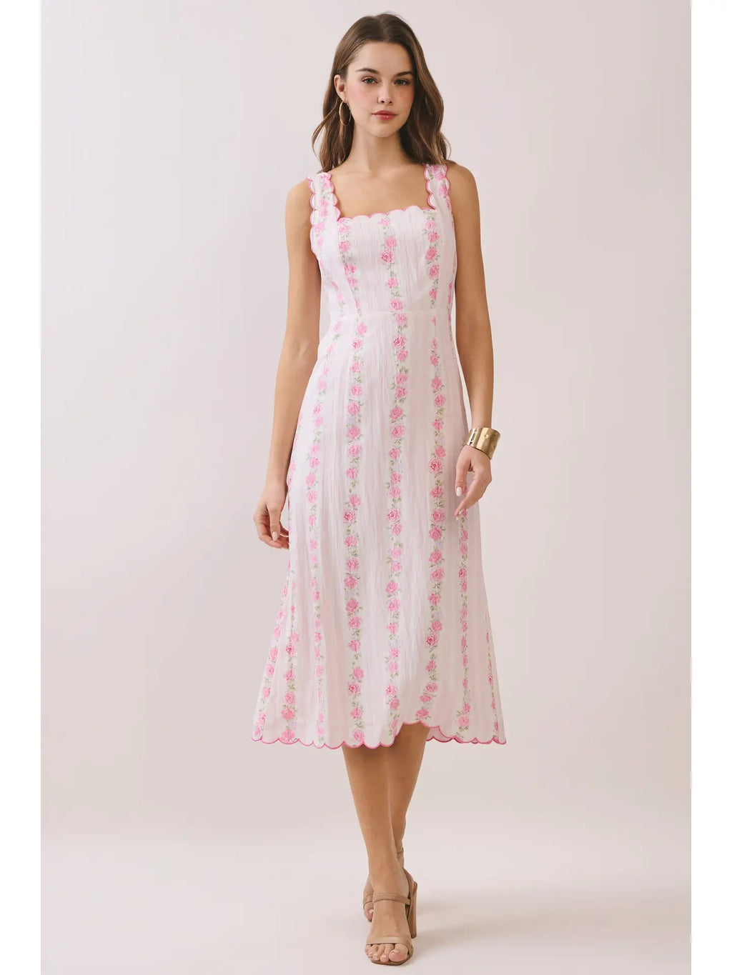 Floral Scalloped Dress