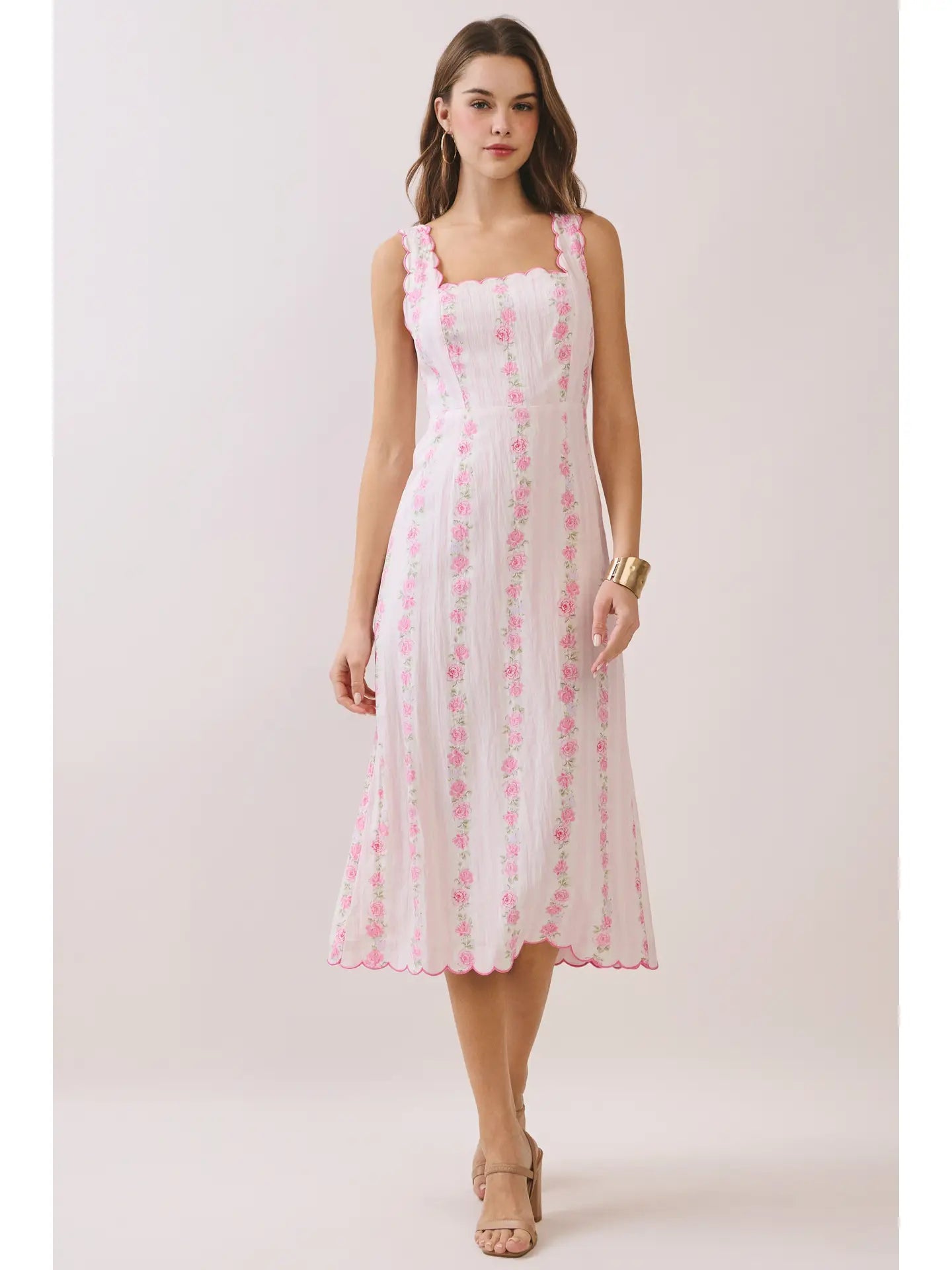 Floral Scalloped Dress