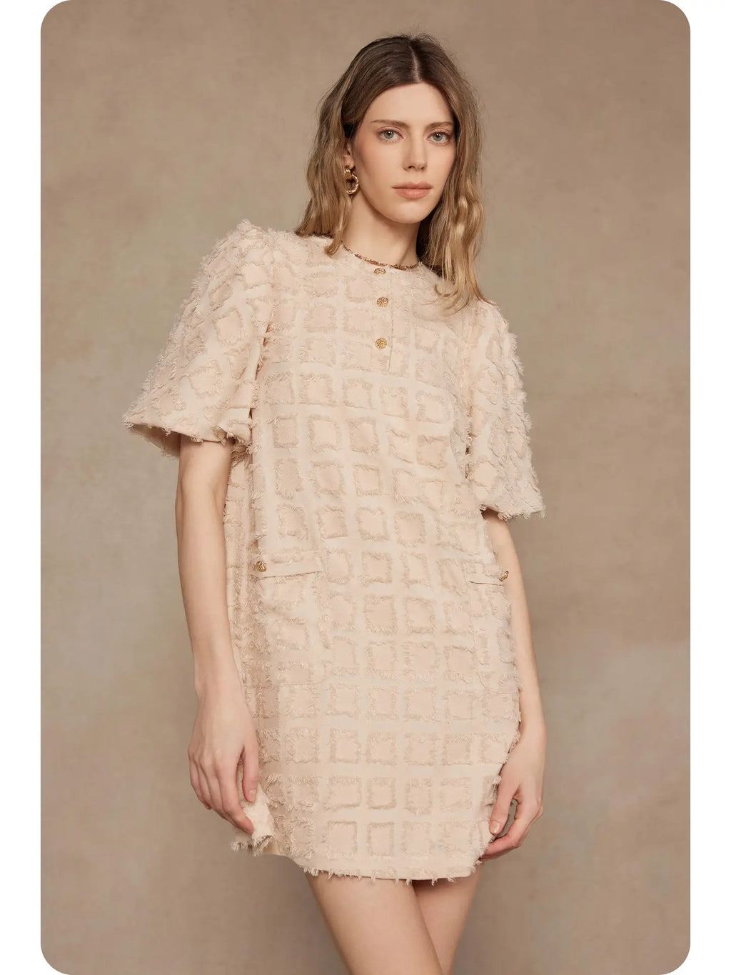 Fringe Detail Mini Dress