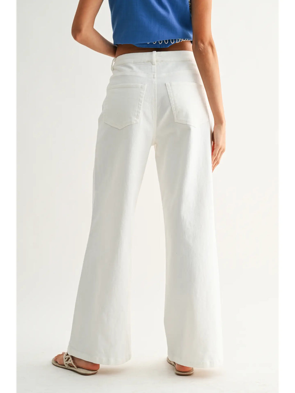 Embroidered Trousers with Cutout