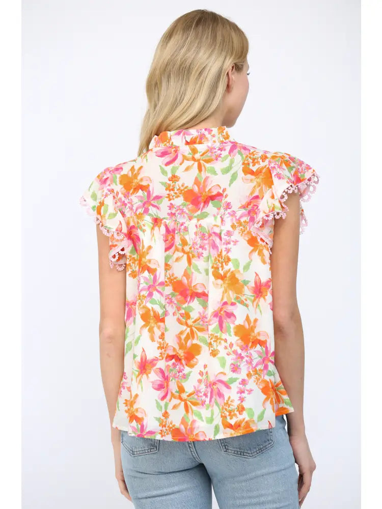 Floral Short Sleeve Blouse