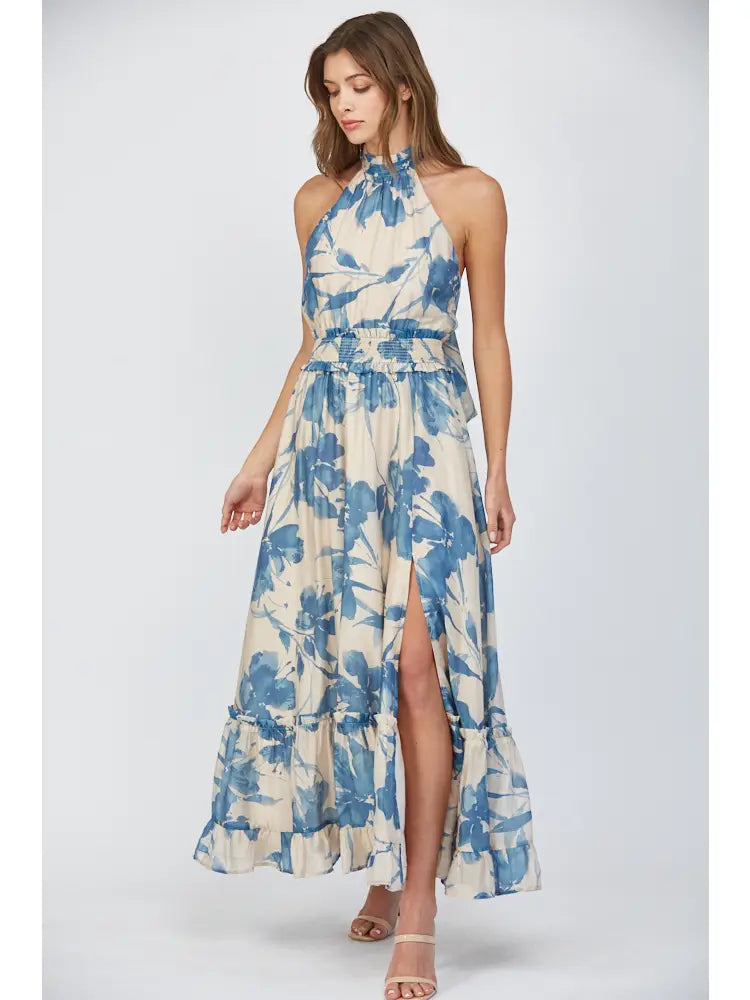 Floral Halter Maxi Dress