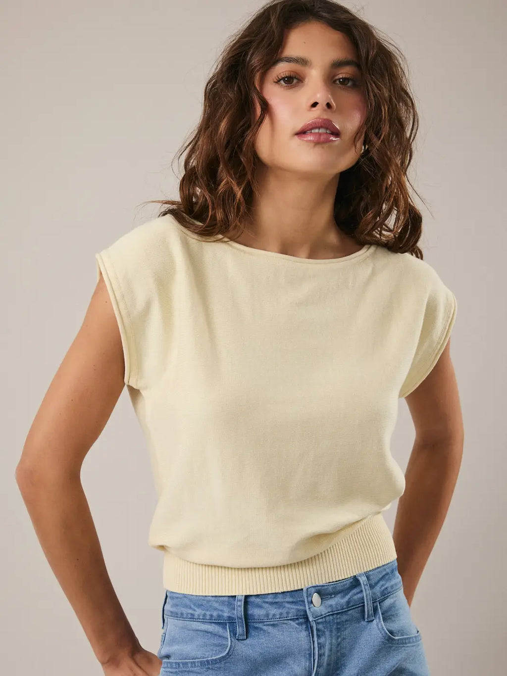 Boat Neck knit Top