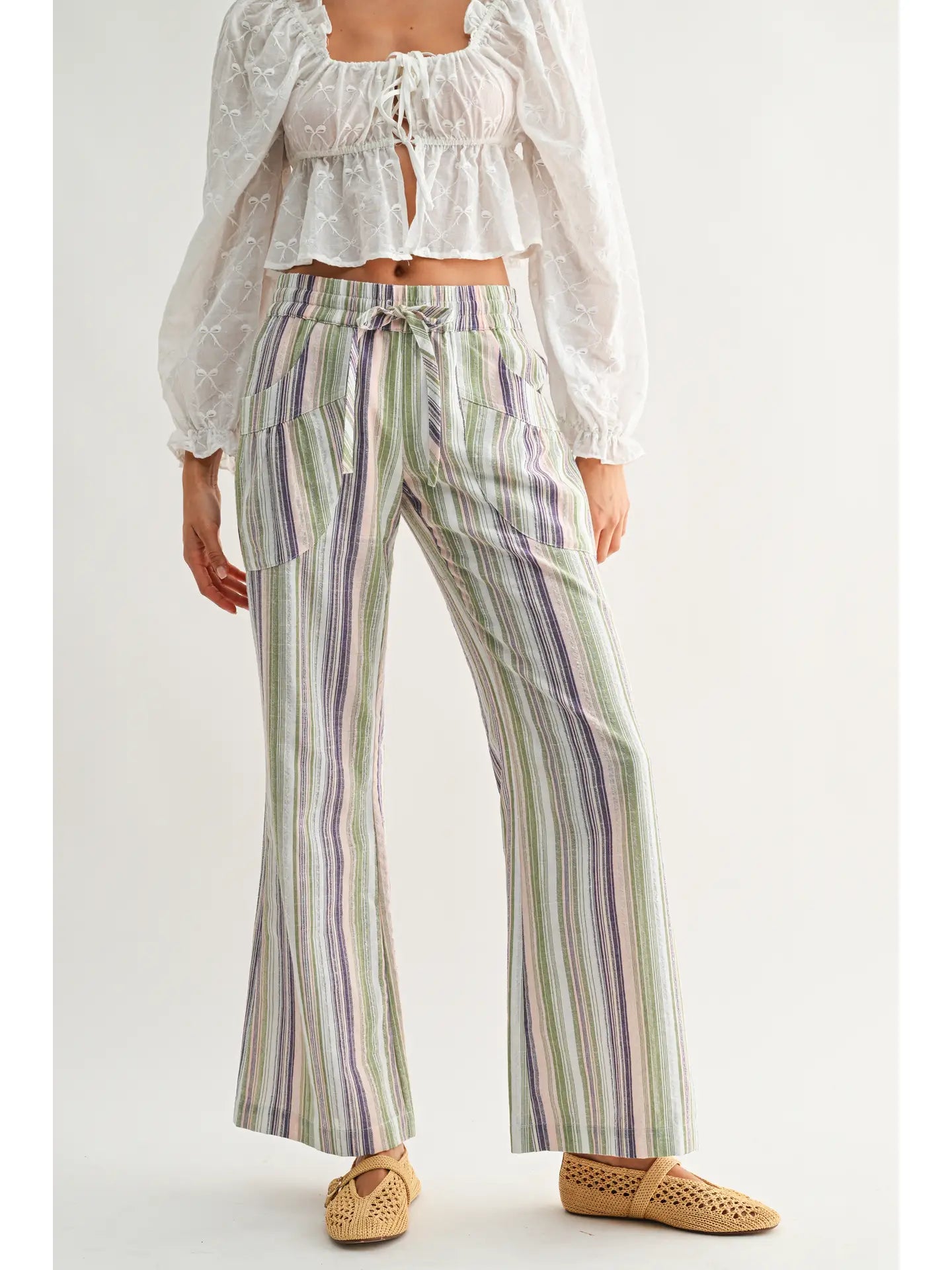 Striped Wide Trousers