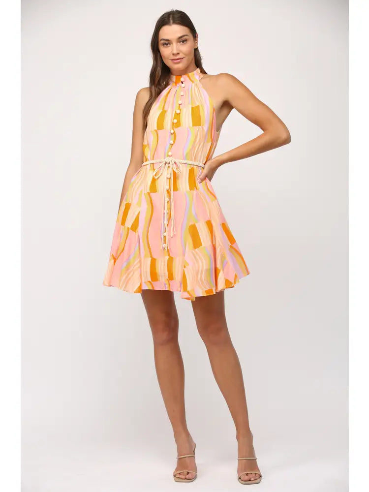 Halter Neck Mini Dress