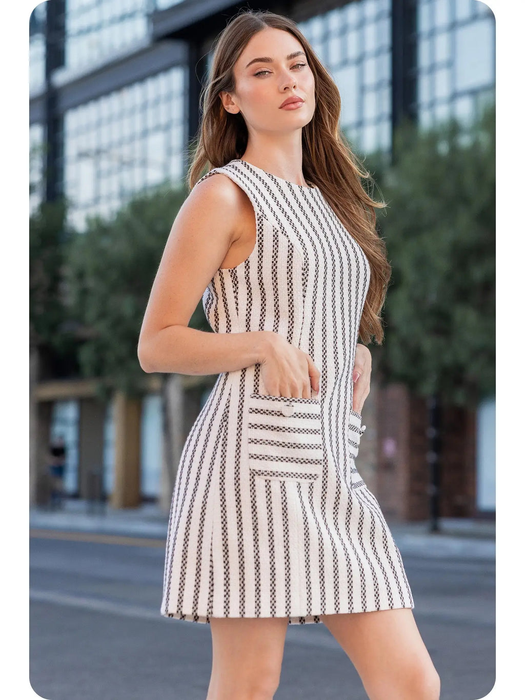 Tweed Sleeveless Mini Dress