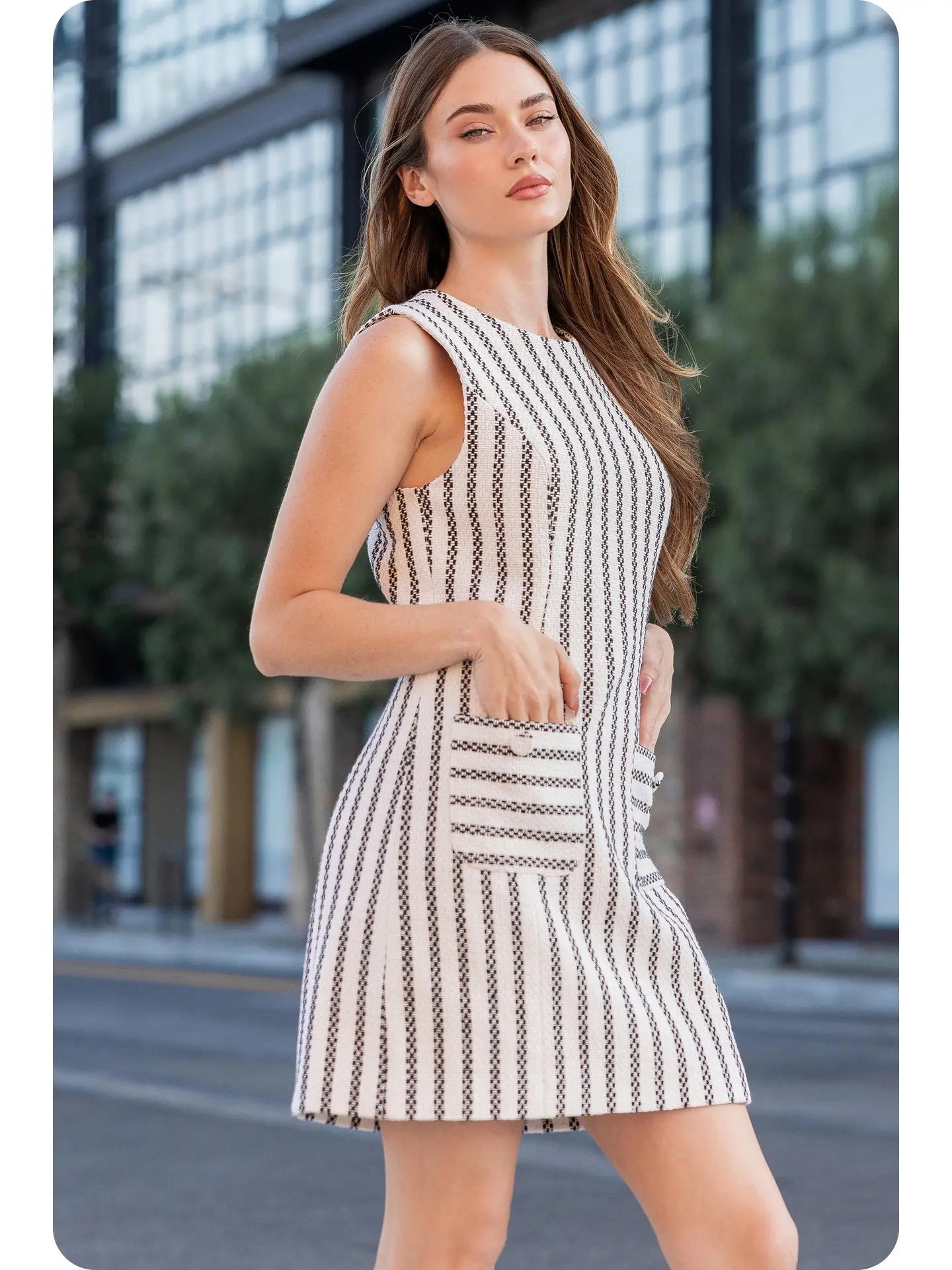 Tweed Sleeveless Mini Dress