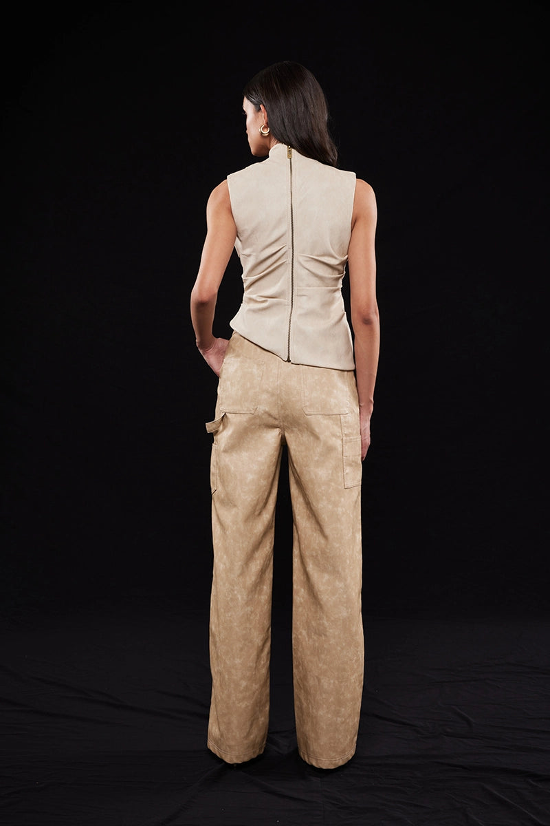 Asymmetric Faux Leather Top