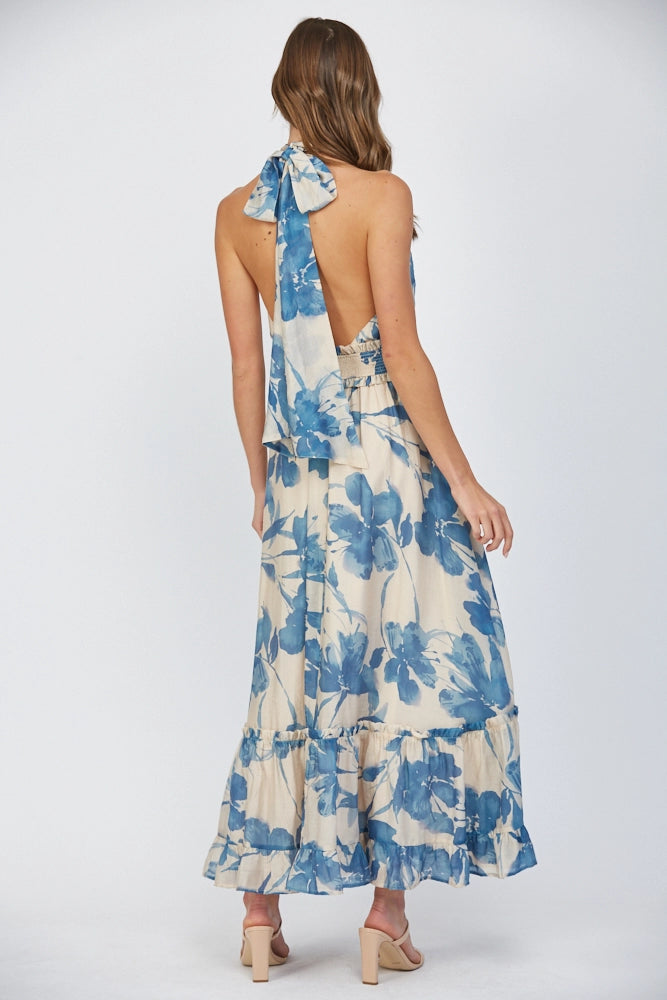 Floral Halter Maxi Dress
