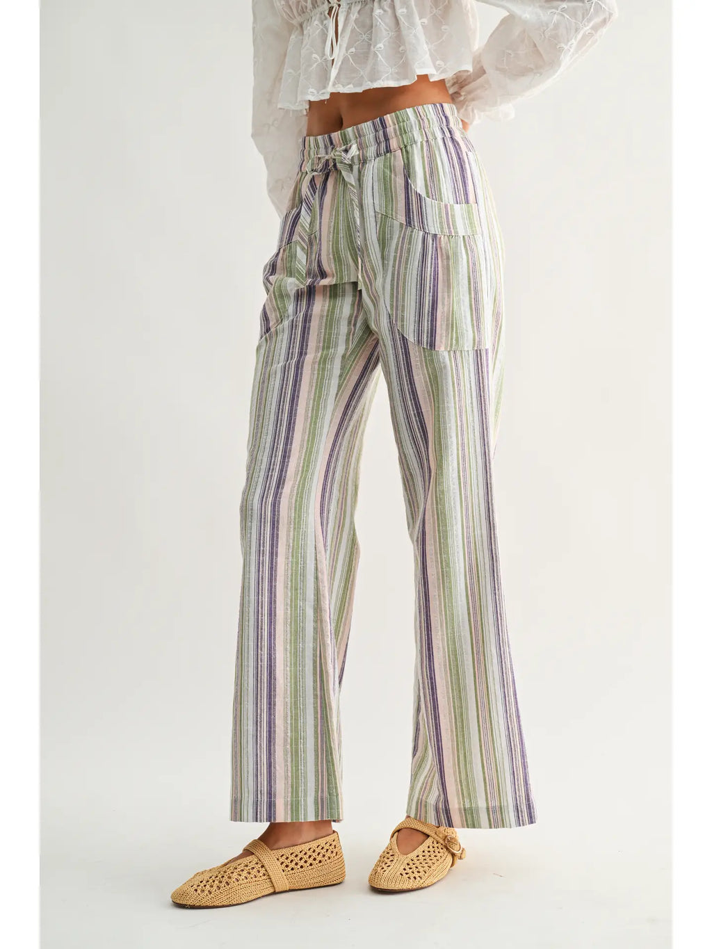Striped Wide Trousers