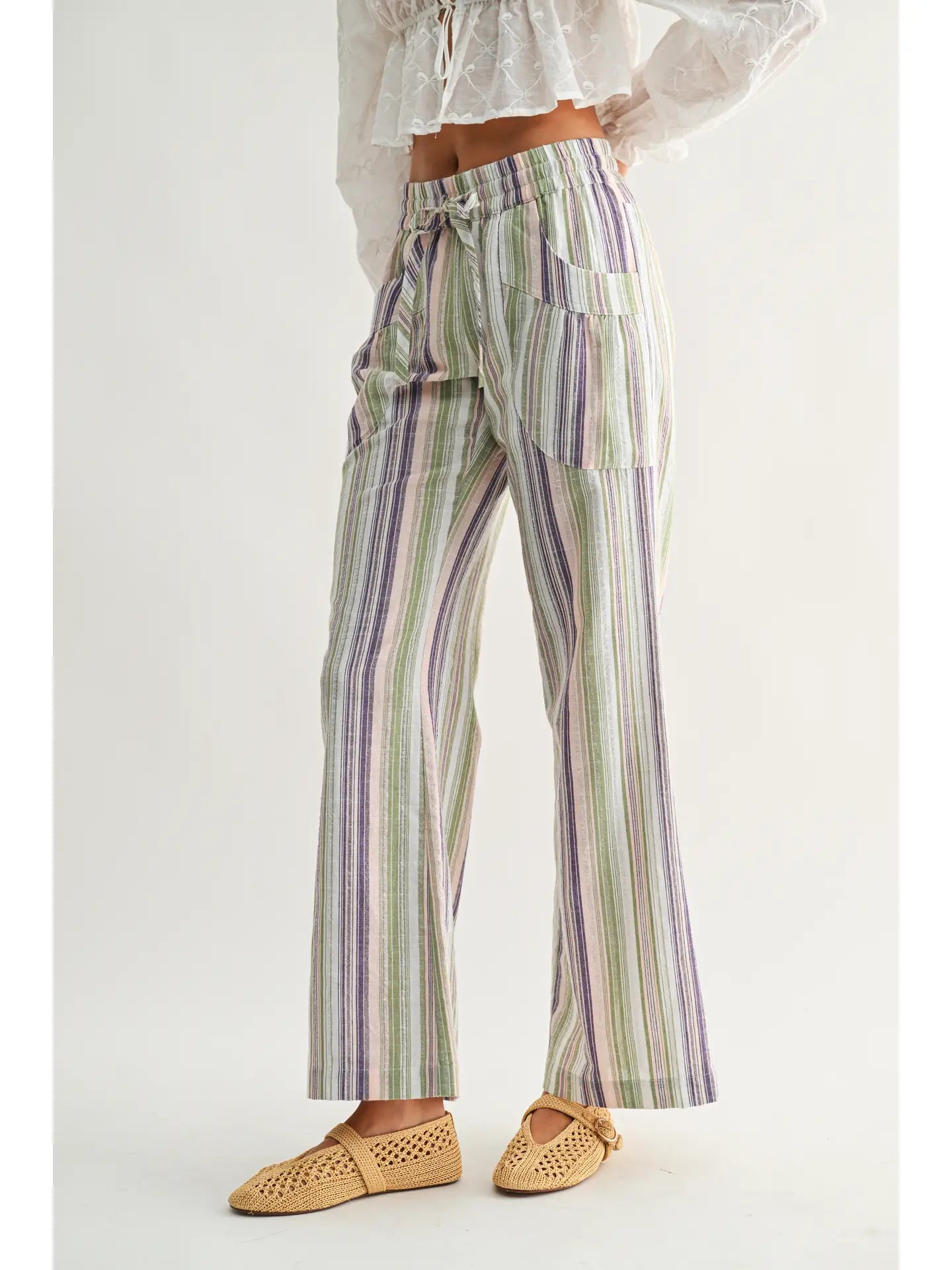 Striped Wide Trousers
