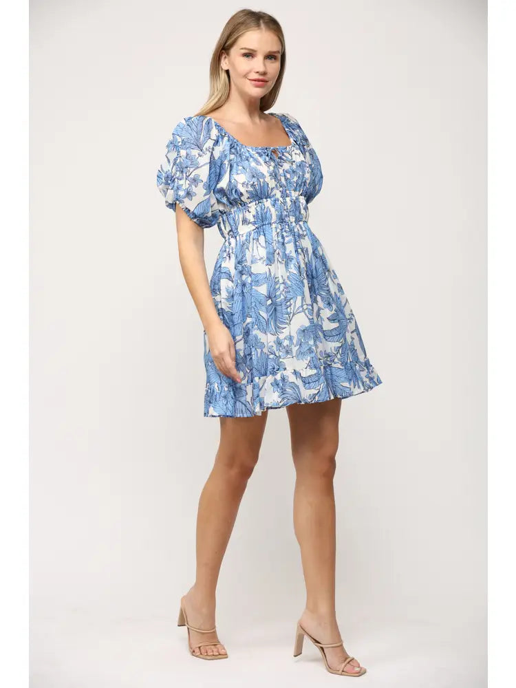 Flowered Mini Dress