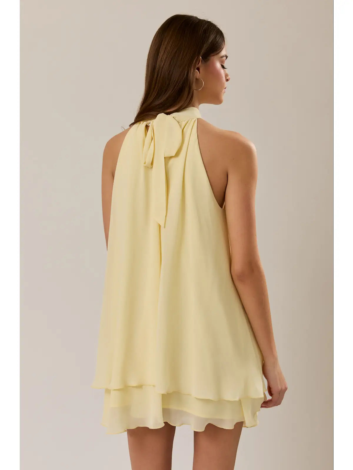 Halter Ruffle Hem mini