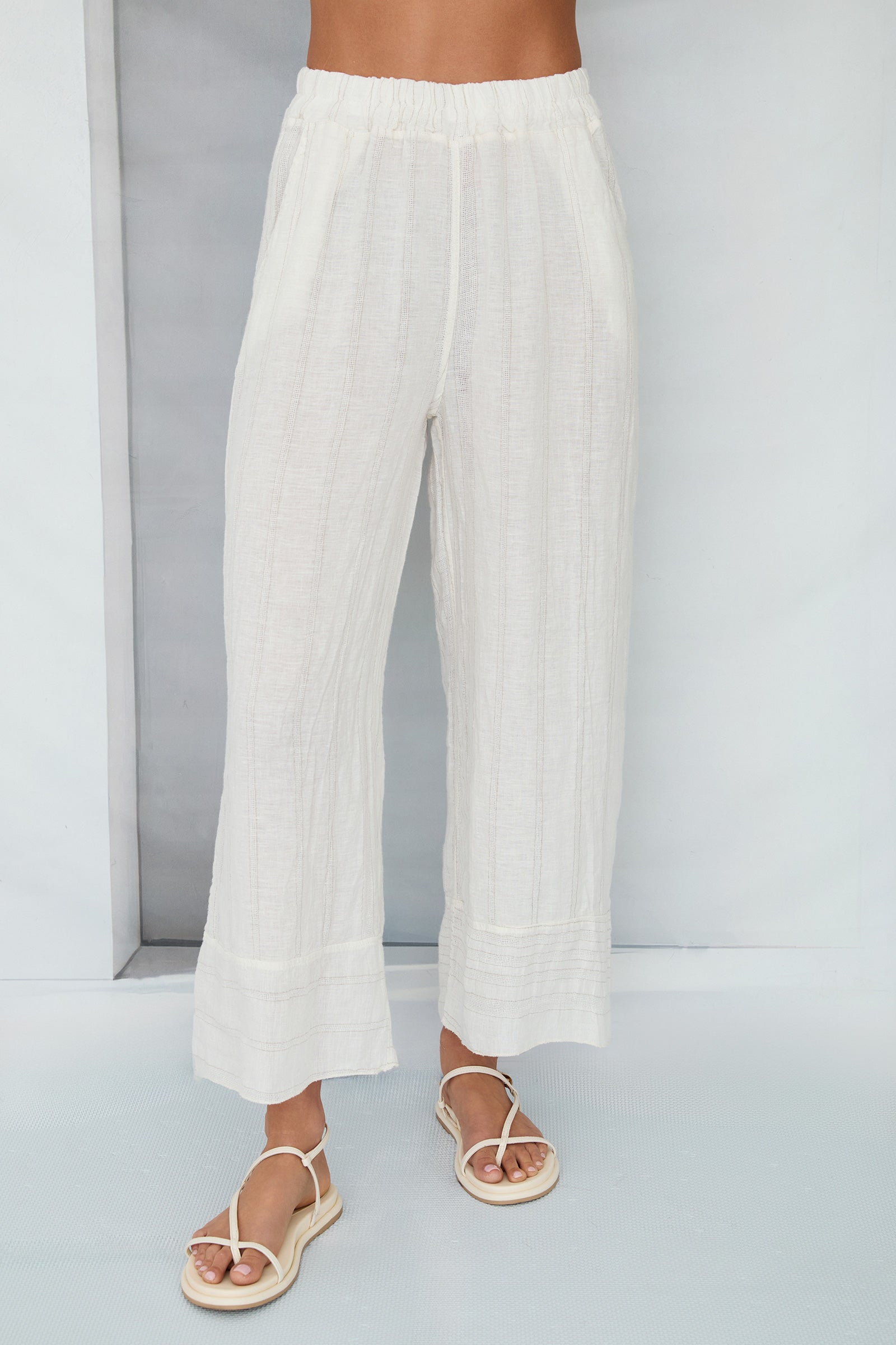 Raw Hem Stripe Pant