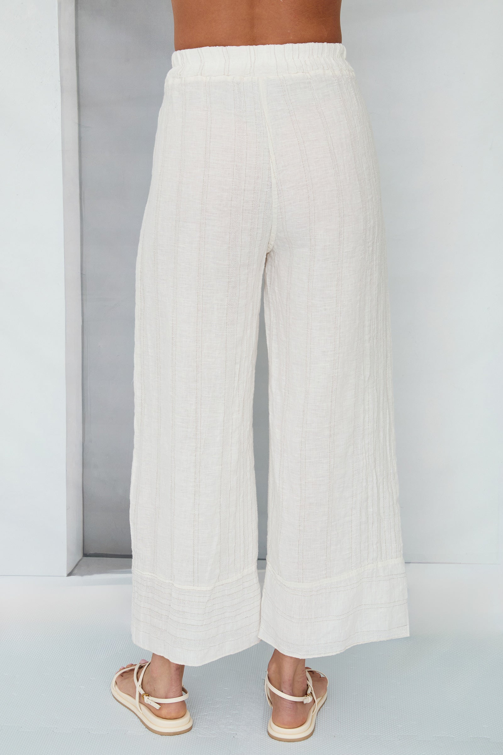 Raw Hem Stripe Pant